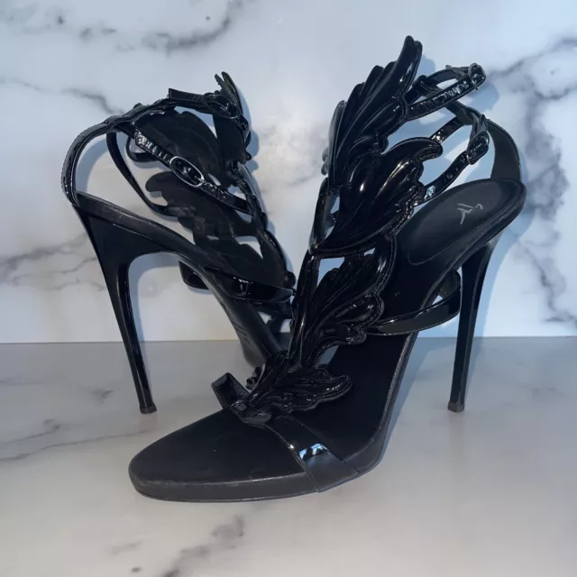 Giuseppe Zanotti Cruel Summer Black Patent Wing size 42 Stiletto Heels