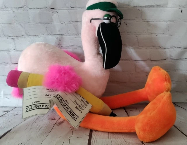 Vintage Flamingo IRS Stuffed Flamingo,XL 33", Form 1040, Tax Accountant, Gift