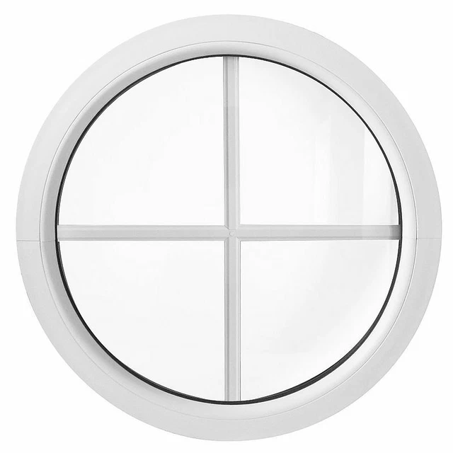 Fenêtre Fixe Demi-lune VEKA En PVC Blanc – 120 X 60 Cm, Double Vitrage, Neuve