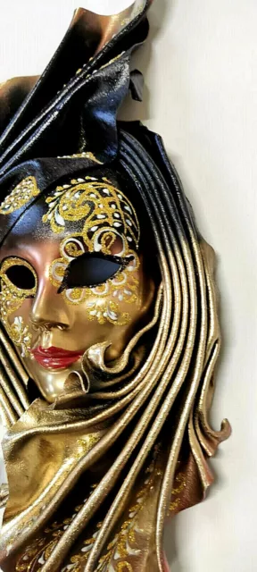 Gemini - Maschera veneziana artigianale in ceramica e cuoio 2