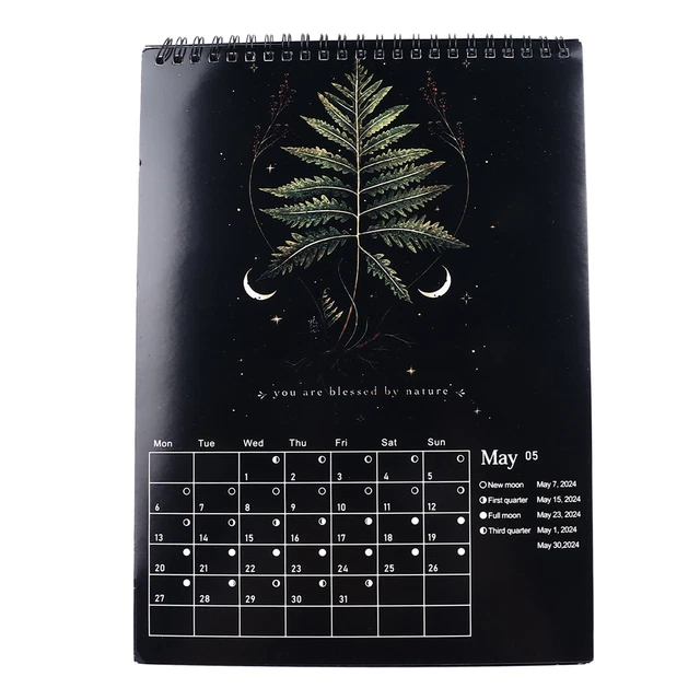 Dark Forest Lunar Calendar 2024 Animals Calendar Art House Decor With Lanyard