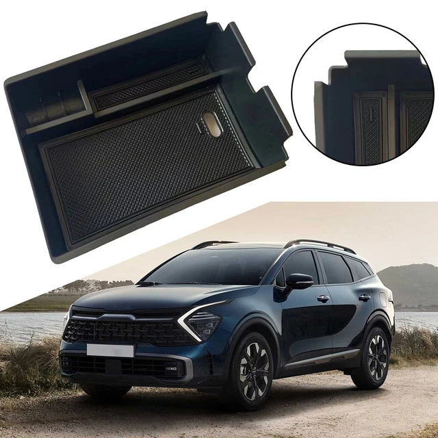 For Kiasportage 2022 Noir ABS Voiture Accoudoir Console Organiseur Rangement Box