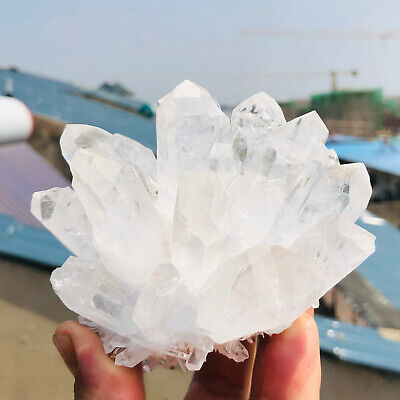 510g Clear white quartz crystal cluster Mineral specimen from madagat, healing