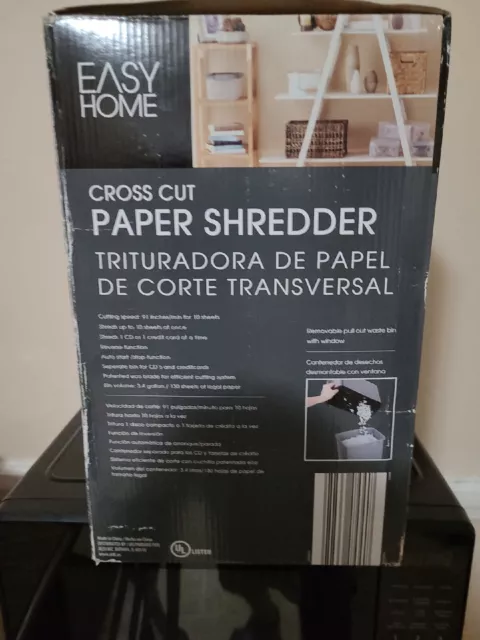 10 Sheet Cross Cut Paper Shredder Small Home Office Portable