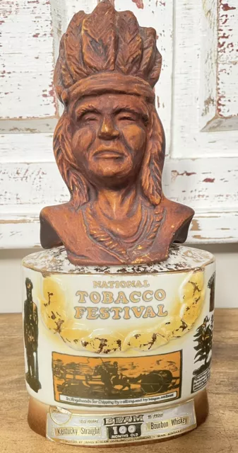 Vintage Jim Beam National Tobacco Festival 1973 Decanter Empty