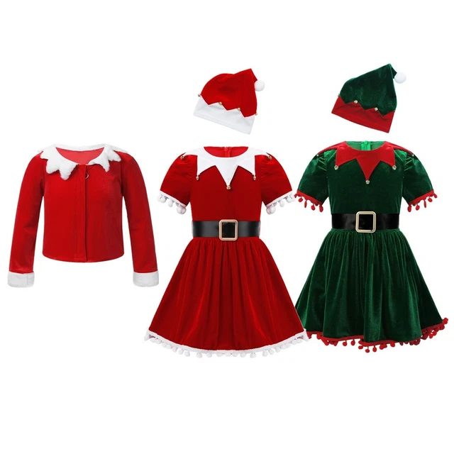 Costumi abito natalizio bambine Babbo Natale abiti festa per bambini