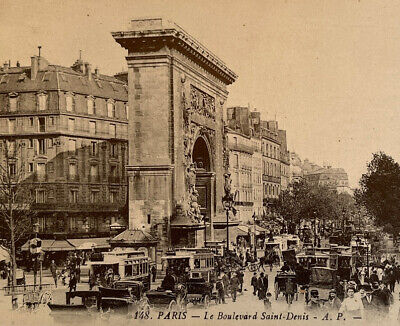 Atq Early 1900s RPPC Postcard Carte Postale 148 Paris Le Boulevard St Denis AP