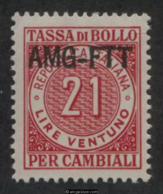 AMG Trieste Letters of Exchange Revenue Stamp, FTT LE33 mint, F-VF