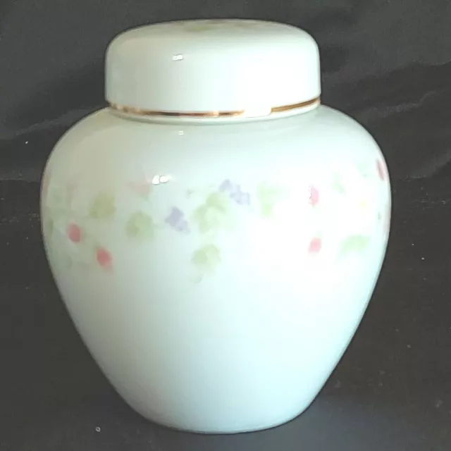 Vintage Claire Burke Ginger Jar Floral Country Collection Japan 4-1/2" Preowned