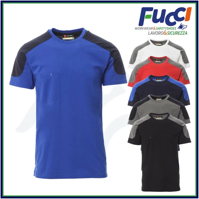 T-Shirt Uomo Da Lavoro Manica Corta Payper Magliette A Girocollo In Cotone