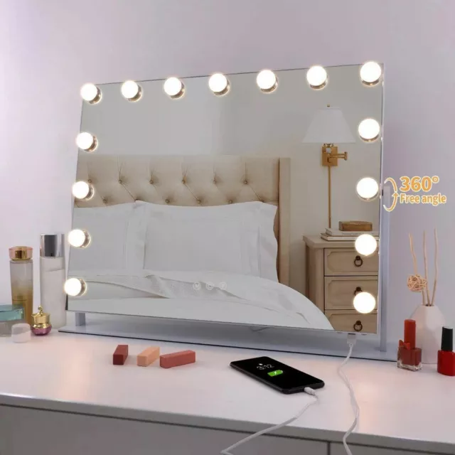 Specchio led touch per trucco da tavolo con luci rettangolare bagno da make up 2