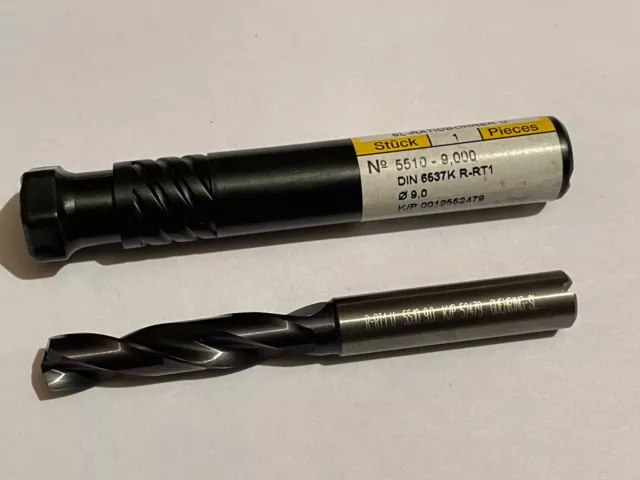 1pc CARBIDE DRILL GUHRING DIN 6537K R-RT 1 D9 Ø9 3xD L79mm nano-FIREX L89mm