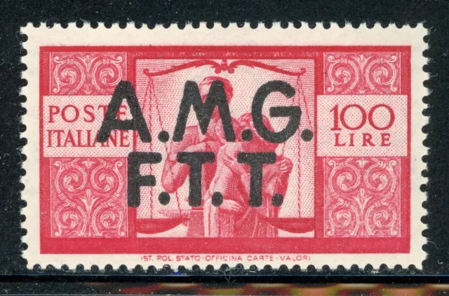AMG-FTT Trieste MNH: Scott #14 100L Carmine Lake (1947) CV$55+