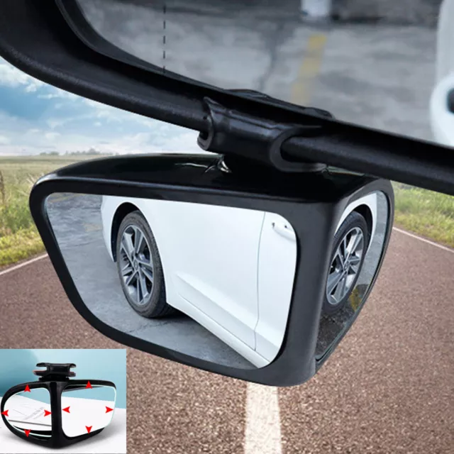2x Car Blind Spot Mirror 360° HD Glass Adjustable for Parking Reversing✢