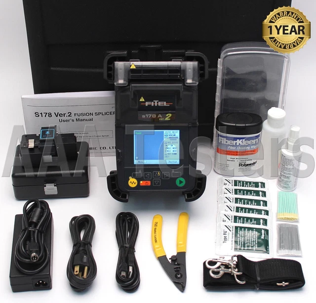 FiTeL S-178A V2 SM MM Fiber Core Alignment Fusion Splicer w/ Cleaver S178A