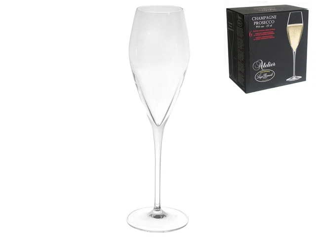 Confezione 6 Calici In Vetro Atelier Prosecco 27 C319 Trasparente Bormioli Luigi