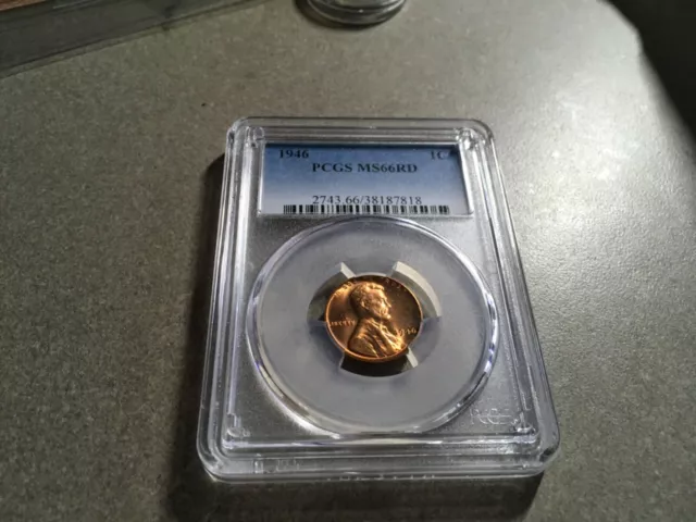 1946 Lincoln Wheat Cent Penny PCGS MS66RD! BU UNC Choice Gem FREE SHIPPING!