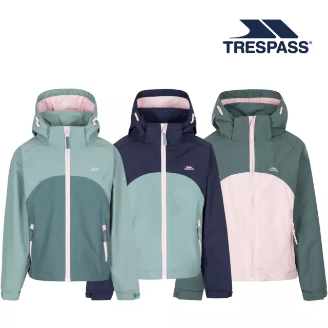 Trespass Kids Waterproof Jacket Detachable Hood Zipped Pockets Capture