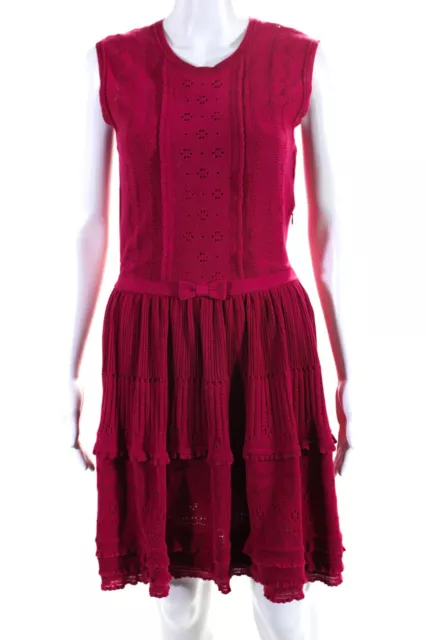 RED Valentino Womens Knit Cut Out Scoop Neck Sleeveless Dress Pink Size 6