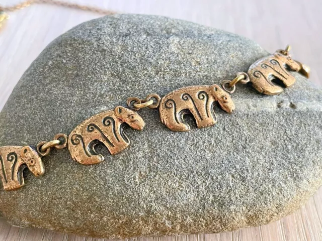 Kalevala Jewelry Bronze Bear Necklace, Choker Necklace, Finnish Bear Jewelry