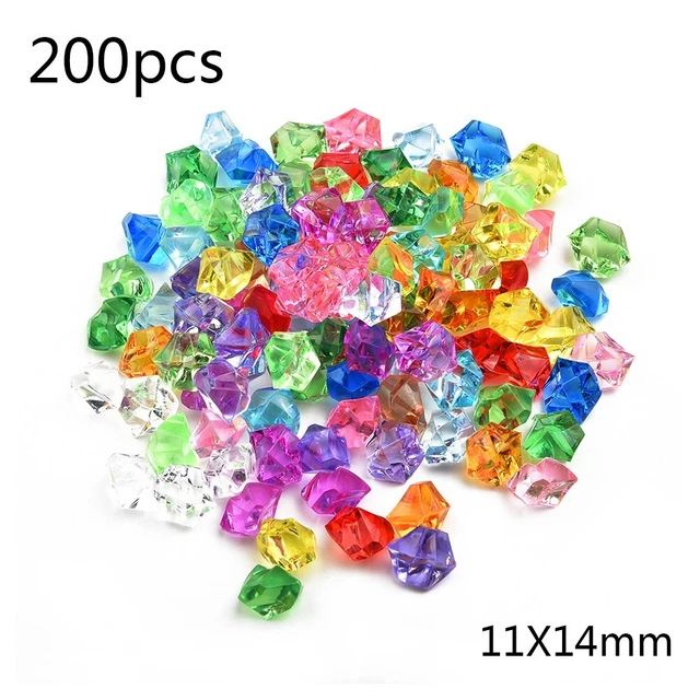 200x Acrylic Plastic Gem Stone Ice Rocks Table Scatter Vase Fish Tank Decoration