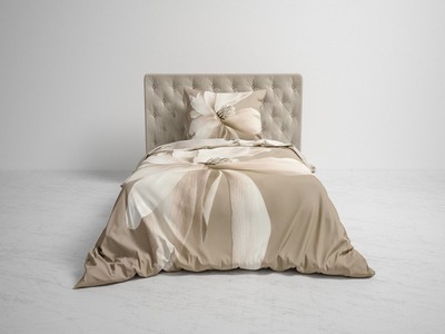 Heckett & Lane Raso Biancheria da letto 155x220 Dax naturel fiori rami Serpenti Pelle 