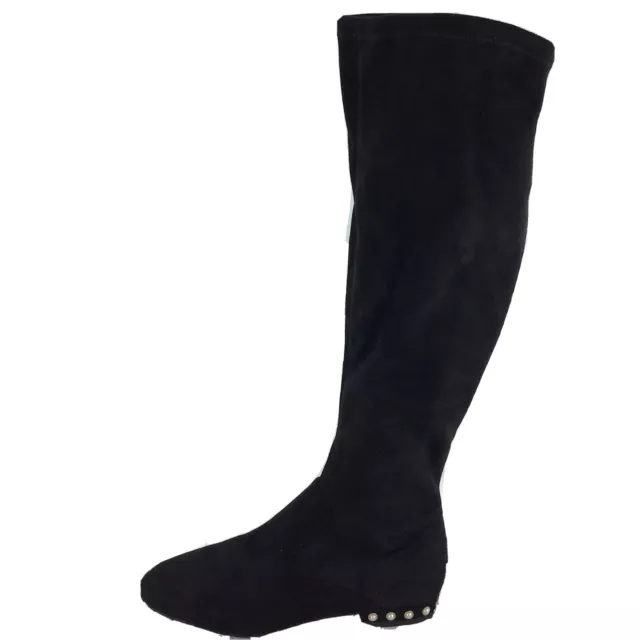 Ivanka Trump Women Freeda 2 Black Fabric Pearl Embellished Knee High Boots 8.5M