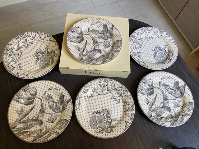Assiettes plates extra en faïence de Gien Décor Allure Design Olivier Gagnère