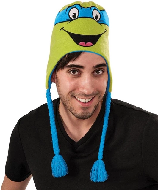 Masque Bonnet Tricoté Ninja Turtles Leonardo - Halloween, Taille Unique, Vert, Coton