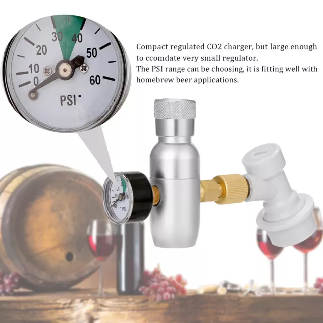 CO2 Mini Gas Regulator & Corny Keg Ball Lock Disconnect for Beer Tap & Homebrew