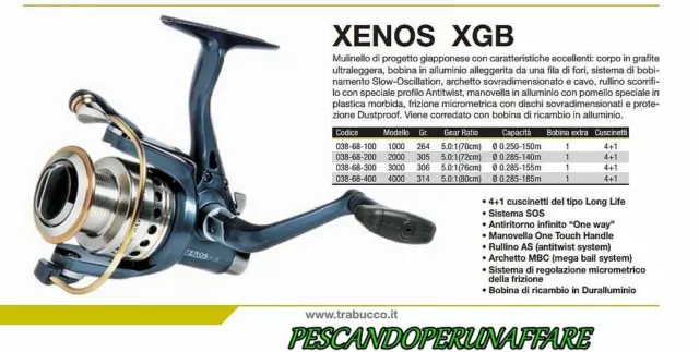 TRABUCCO XENOS XGB Spinning Reel 2000 EUR 41,00 - PicClick FR
