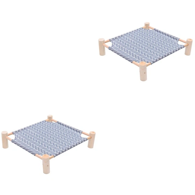 2 Pcs Lit De Camp Pour Animaux Compagnie Bois Pin Suspendu Chaton