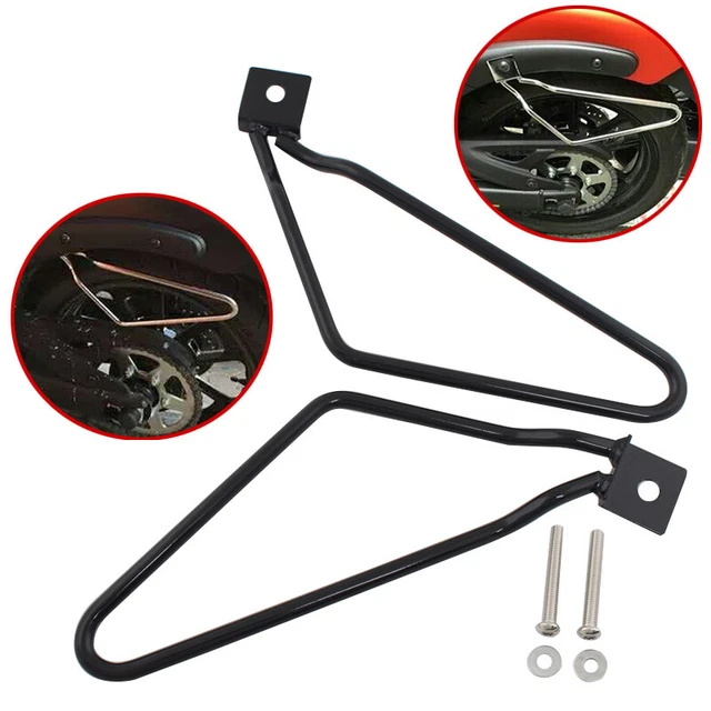 Black Steel Saddlebag Support Bracket Holder For Harley Sportster Dyna Fatboy