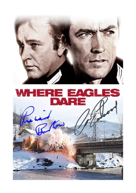 Where Eagles Dare reproduction autograph A4 film poster with choice of frame