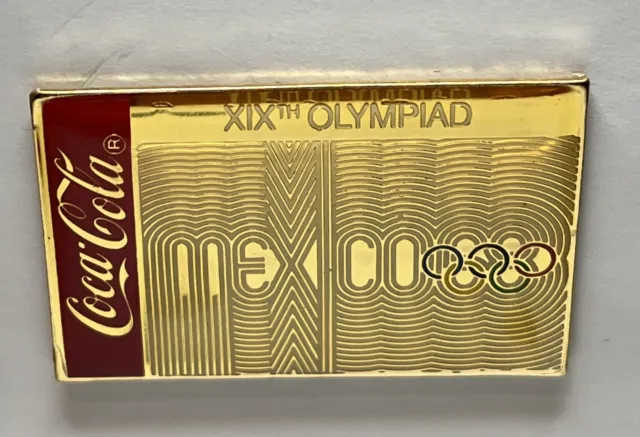 1968 Mexico Olympic Pin ~ Sponsor ~ Coca Cola ~ Coke ~ Commemorative Poster