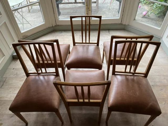 Mid century retro vintage Gordon Russell chairs Arts and Crafts Set Of 6