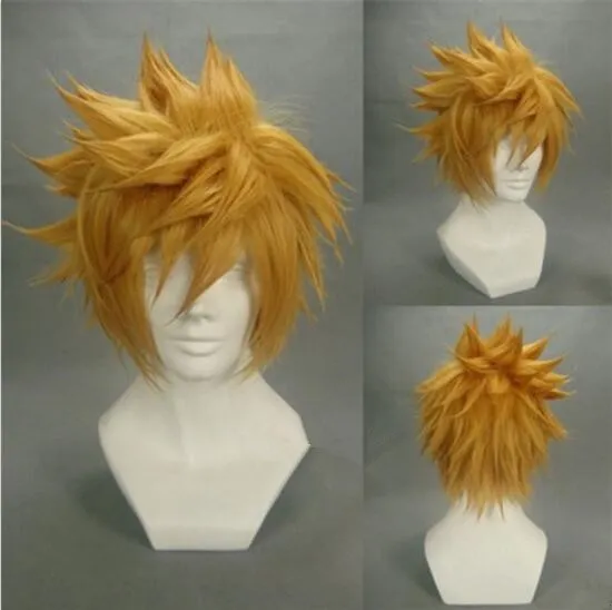 Kingdom Hearts Ventus Final Fantasy Cloud Strife Roxas Cosplay costume wig+TRACK