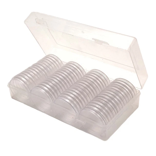 BUTIFULSIC Lot de 4 boîtes de protection pour pièces de monnaie avec couvercles pour collectionneurs