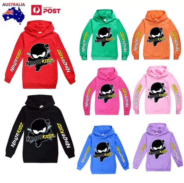 NINJA KIDZ Kids Hoodie Boys Girls Hooded Sweatshirt Jacket Long Sleeve Tops Gift