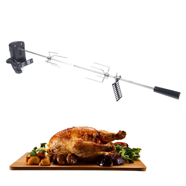 Rotisserie mit Motor Drehspieß BBQ Grillspieß-Aufsatz für Kugelgrill Gas-Grill