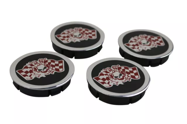 Tapones de buje central de rueda 60 mm CRÁNEO para ruedas de aleación conjunto de 4