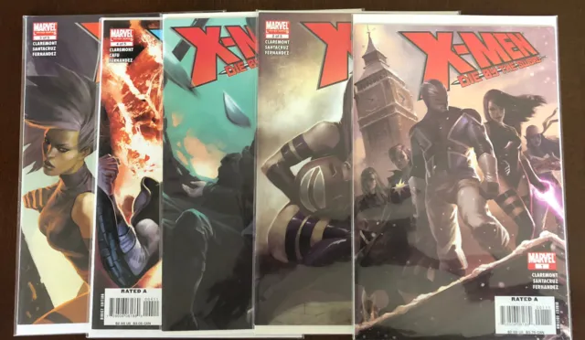 Lot of 5 X-Men Die By The Sword #1-5 Entire Run Marvel 2007-2008 Claremont