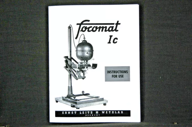 Leitz 35mm Focomat 1C & 1B enlarger manual 38 pages largest and best reprint