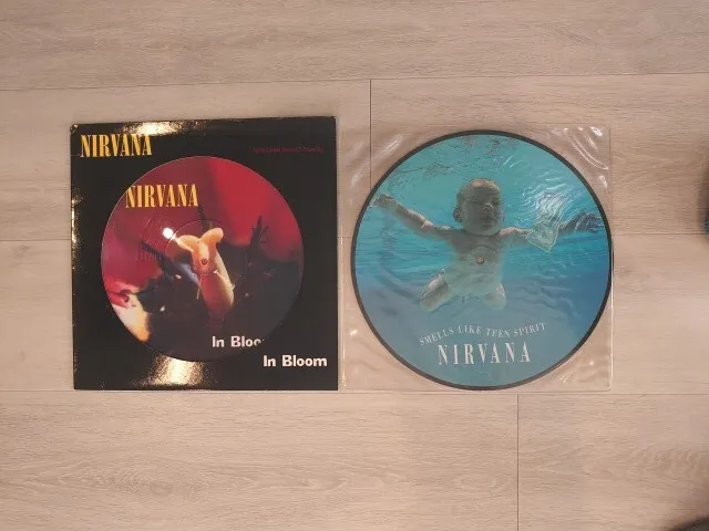 Nirvana picture discs vinyl, Smells Like Teen Spirit & In Bloom.