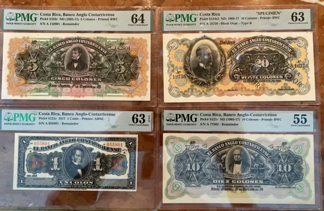4 Banco Anglo Costarricense  Bank Notes