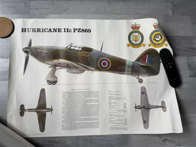 Vintage Military  Print:   Great Britain Aviation-Hurricane -Ww2 Spitfire Raf