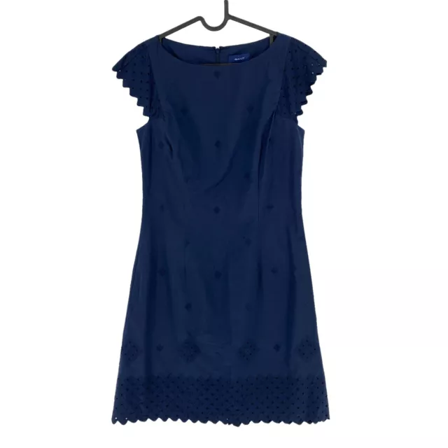 GANT Bleu Marine Anglaise Broderie Robe Taille Ue 34 36 38 44 UK 6 8 10 16