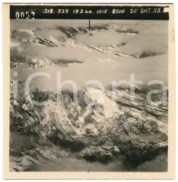 Febbraio 1944 WW2 ITALIA - ALPI - Fotografia AEREA militare 14x14 cm (7)