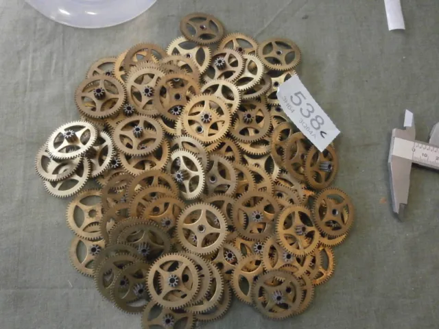 Clock Wheels & Pinions Tub of Job Lot of as other listings skeleton spares 538C
