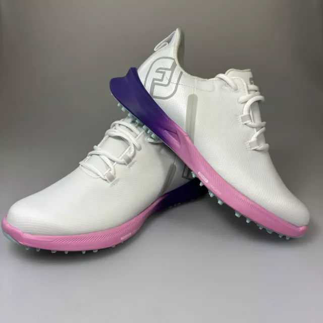 FootJoy Fuel Sport Womens Spikeless Golf Shoes. White Purple Pink, UK Size 6